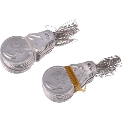 100 Pieces Wire Loop Needle Threader Stitch Insertion Hand Sewing Machine DIY Craft Tools Silver Tone