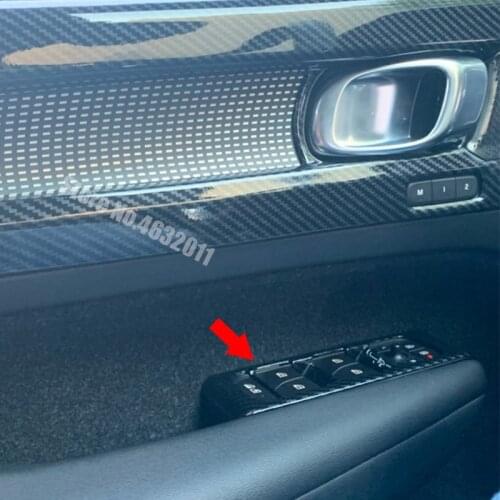 For Volvo XC40 2017-2019 ABS Carbon Fibre Door Window glass Lift Control Switch panel Cover Trim LHD styling accessories 4pcs