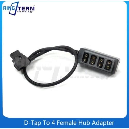 Aluminum Alloy Manufacturing Male D-Tap to 4 Female D-Tap Dtap Hub Adapter Splitter Cable for Photography Power Accessories