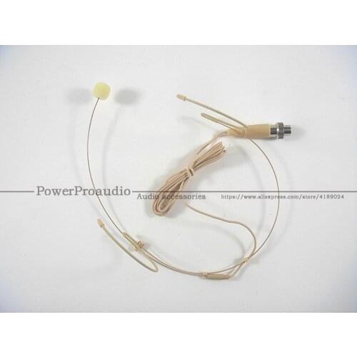 Beige Headset Microphone For MiPro Wireless Belpack Transmitter - 4pin Mini Lock