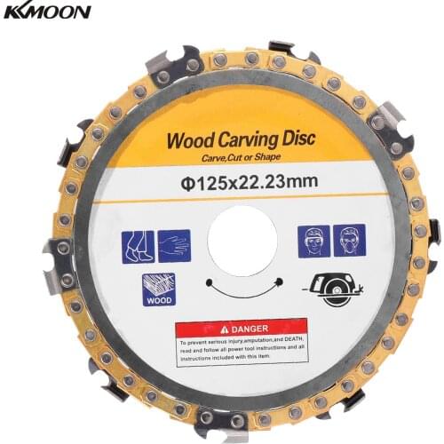 KKMOON 115mm / 125mm Diameter Hard Alloy Wood Carving Disc 8 / 9 teeth Woodworking Chain Grinder Saws Disc Chain Plate Tool