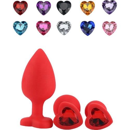 S/M/Lsize Heart-shaped black silicone anal plug Adult Toys for Men/Women Anal Trainer for Couples sex toys silicone butt plug
