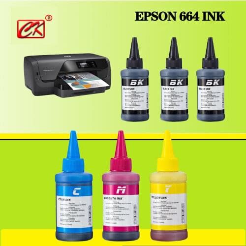 Printer ink 4 Color+2BK Dye Based Refill Ink Kit for Epson L100 L110 L120 L132 L210 L222 L300 L312 L355 L350 L362 L366 L550 L555