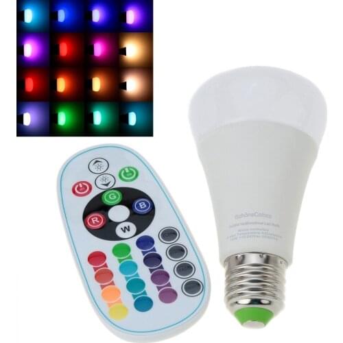 E27 15W 85-265V AC RGBW Colorful LED Bulb Light Stage Lamp Remote Control Color & Brightness Adjustable Home Indoor Lighting
