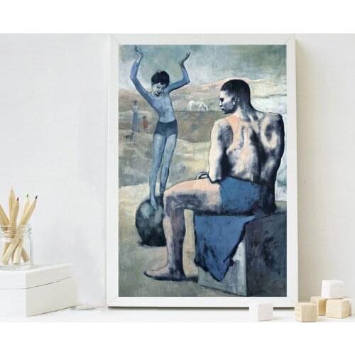 Girl On The Ball By Picasso Wall Art Canvas Poster and Print Canvas Painting Decorative Picture Living Room Home Decor Artwork