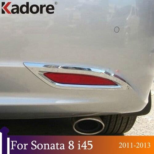 For Hyundai Sonata 8 i45 2011 2012 2013 ABS Chrome Rear Fog Light Lamp Cover Trim Car Decoration Exterior Accessories