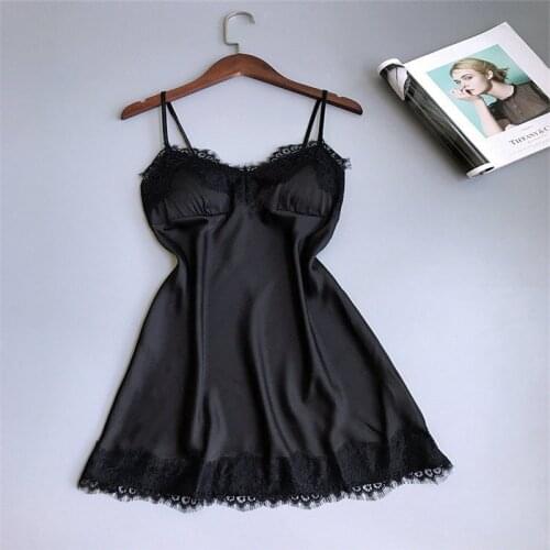 Womens Satin Silk Sleepwear Pajamas Nightdress Lingerie Night Dress Lounge Nightgowns Underwear