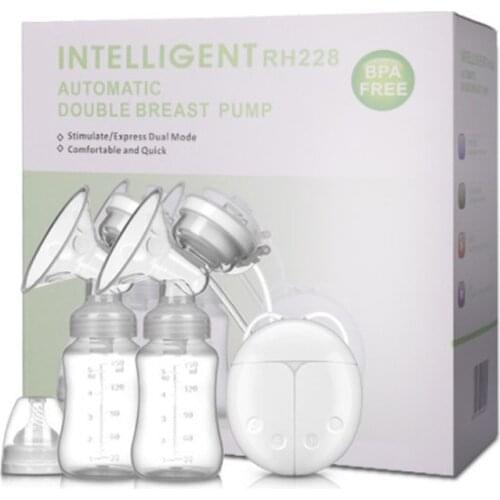 Double Electric Baby Milk Breast Pumps USB Powerful Suction Nipple Pump With Bottle Cold Heat Pad Breast feeding Tools TY1001