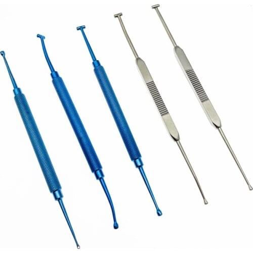 Double-ended Titanium Scleral Depressor with pocket clip ophthalmic surgical instruments