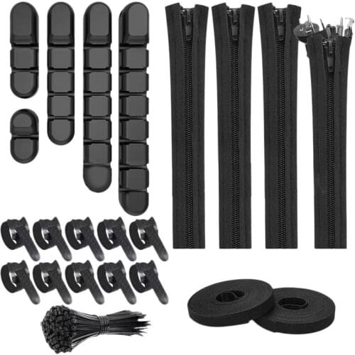 Cable Management Organizer Kit, Cable Holder, Desk Cable Organizer, for Pc Office, Reusable