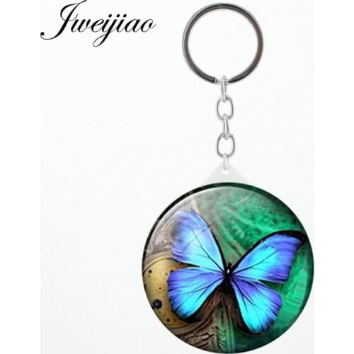 JWEIJIAO New Arrival Butterfly Beauty Health pocket mirror keychain for girls gift wedding Engagement Special Store D1249
