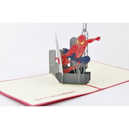 Spider postcard /3D cartoon kirigami card/ handmade greeting cards gift for men Free shipping