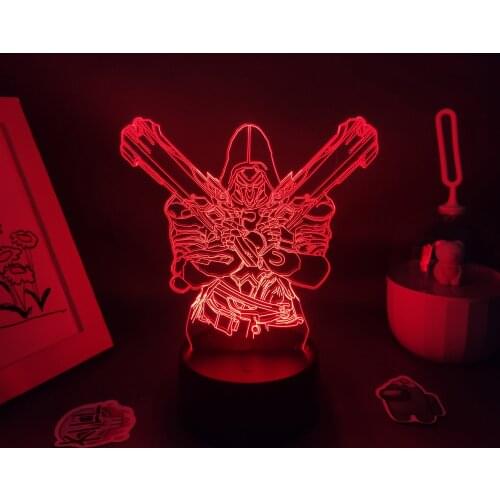 Overwatches OW Game Figure Reaper Gabriel Reyes 3D Lamps Led RGB Night Lights Birthday Gift Friend Bed Room Table Colorful Decor