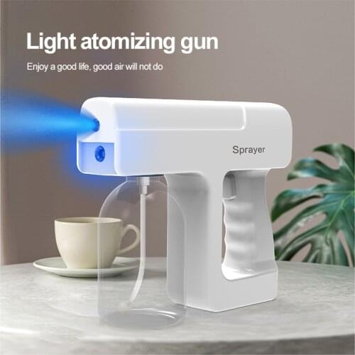 300ml Wireless Blue Light Nano Spray Gun With USB Rechargeable Steam Atomizer Spray Gun Handheld Portable Disinfection Sprayer