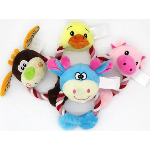 Pet Stuffed Toy Squeaky Plush Sound With Cotton Rope Dog Cat Interactive Chew Toy Pet Supplies