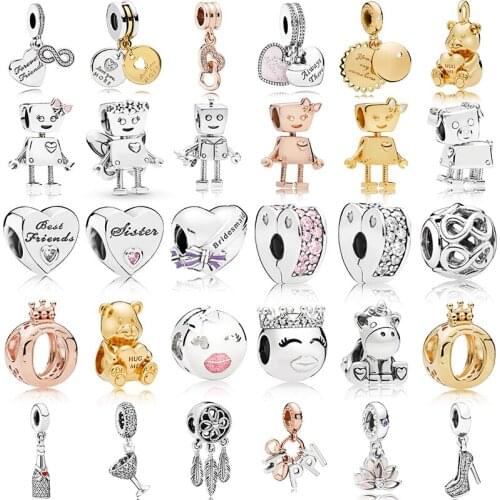 925 Silver Mothers Day Pendant Charm Gift Original DIY Fashion Jewelry Suitable For Elegant High-end Style Bracelets