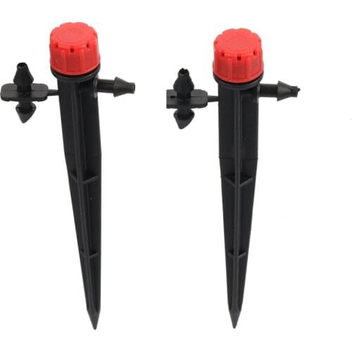 Adjustable 8 hole Long Rod Dripper Garden Irrigation Spiked Sprinkler Greenhouse Potted Plants Watering Device 5pcs