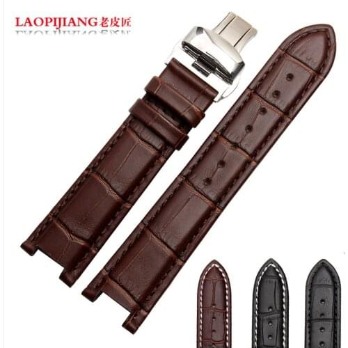 Duty quality genuine Leather Watch Strap 22mm x 13mm and 20mm x 11mm with stainless steel butterfly buckle fashion accessories