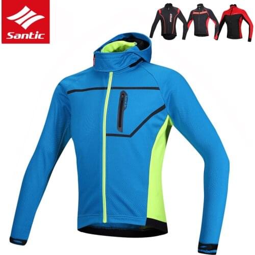 Santic Men Women Winter Cycling Jacket Windproof Warm MTB Road Bike Jacket Thermal Fleece Bicycle Jacket Maillot Ciclismo