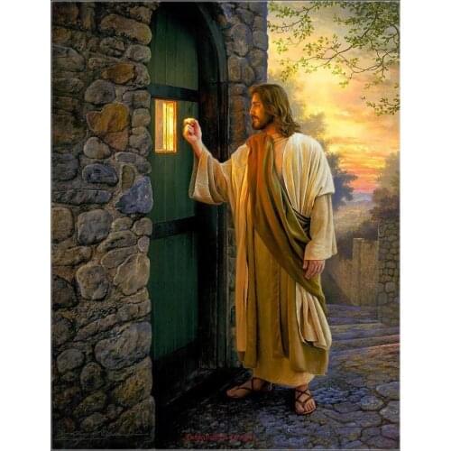 Counted Cross Stitch Kits Needlework Embroidery - Crafts 14 ct Aida DMC Color DIY Arts Handmade Home Decor - Let Him In