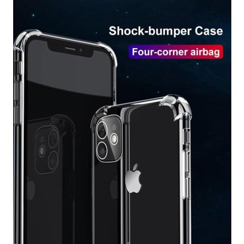 Luxury Transparent Shockproof Silicone Case For iPhone 11 X Xr Xs Max Case 12 11 Pro Max 8 7 6s Plus SE Case Silicone Back Cover
