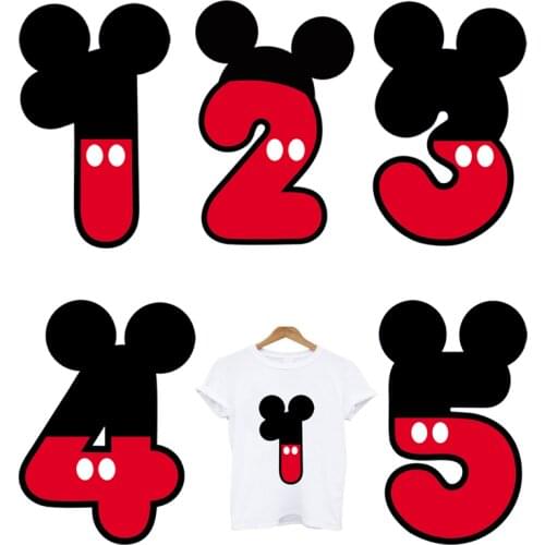 Digital letter patch clothing stickers applique iron on transferstripes on clothes heat-sensitive patches application of one top