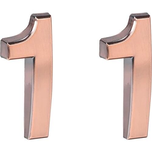 Uxcell Self Adhesive House Number 2.76 Inch ABS Plastic Number 1, Bronze Brushed 2 Pcs