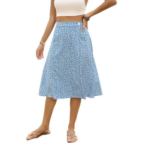 2021 Women Fashion Skirt for Women High Waist Summer Mini Skirt Chiffon Floral Skirt Women's Clothing Skirts