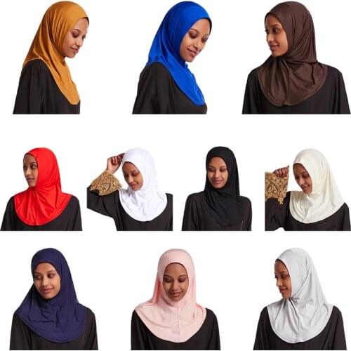 Women’s Modal Cotton Muslim Islamic Arabic Scarf Mini Long Hijab Caps