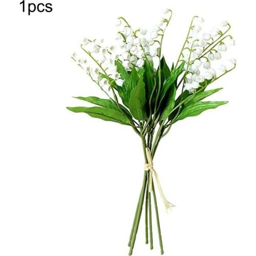 1/6/12pcs Artificial Lily of The Valley Flowers Plants Grass Fake Floral Plastic Flowers For Hotel Wedding Table Decor
