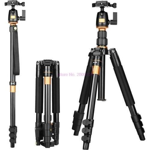 5pcs Camera Tripod QZSD Q555 Aluminium Alloy Camera Video Monopod Professional Extendable Tripod With Quick Release Plate Stand