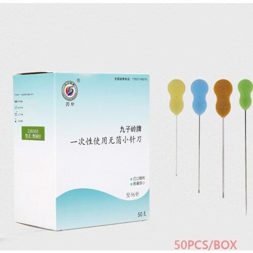 50pcs/box Disposable sterile small knife needles super small knife shape Acupuncture needles Plastic handle free shipping