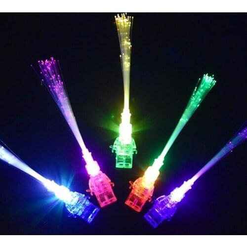 Cool LED Glowing Optical Fiber Finger Light Ring Beam Torch Children Adults Concert Cheer Props Glow Party Christmas Halloween