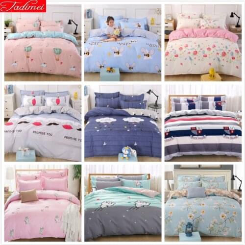 AB Side Duvet Cover 3/4 pcs Bedding Set Adult Kids Child Bed Linens Single Full Queen King Size Quilt Comforter Case Bedspreads