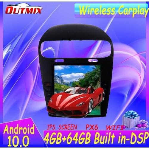 Android 10.0 4+64G PX6 DSP Carplay Vertical Tesla Screen For Dodge Journey Fiat Freemont Car GPS Multimedia Player Radio Audio