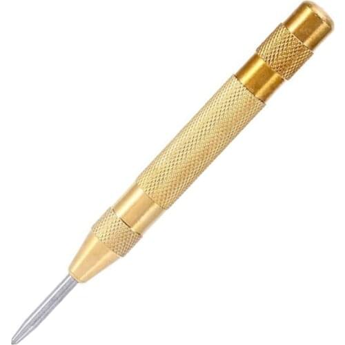 Pin Punch Automatic Center Punch Tool with HSS Tip Spring Loaded Brass Body Roll Pin Punch Pin Punch 1/8 Roll Pin Punch Set