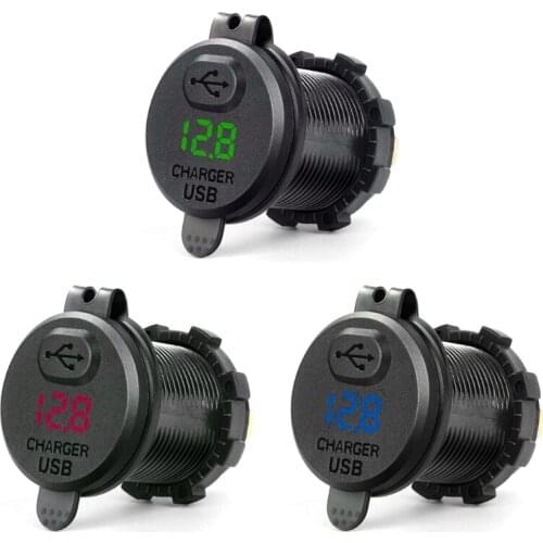 Quick Charge 3.0 USB Car Charger Socket LED Voltmeter Switch For Car Marine ATV