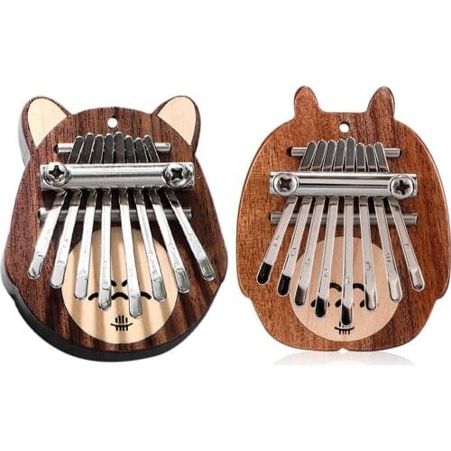 Hluru Black Walnut + Maple Thumb Finger Piano Musical Instrument Mini 8 Keys Kalimba Musical Enjoyable Instrument