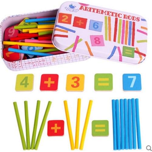 Wooden Montessori Counting Sticks Fun Activity Center Learning Toys for Kids