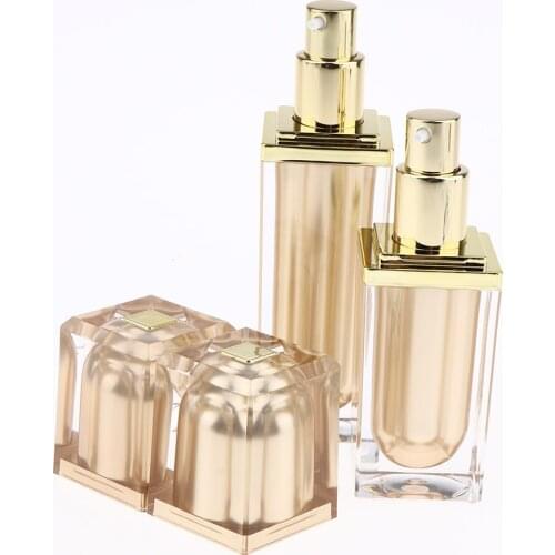 2 Pcs Empty Lotion Cream Pump Plastic Container Cosmetic Bottle Dispenser Travel Containers,Leak Proof (20ml/40ml)