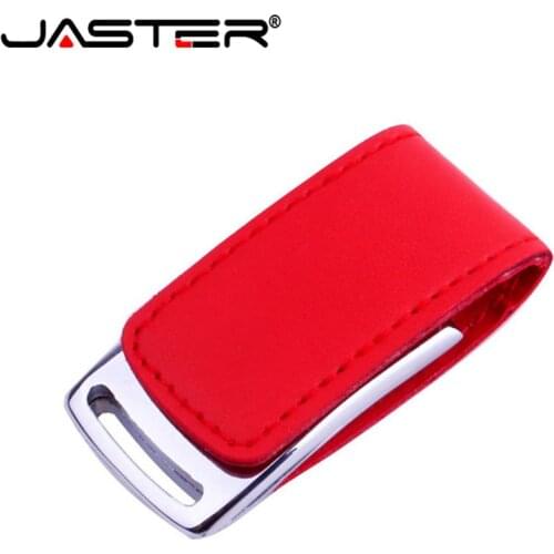 JASTER Real Pen Drive 8GB 16GB 32GB 64GB Leather USB Flash Drive Custom Logo Printing For Promotional Gifts Pendrive