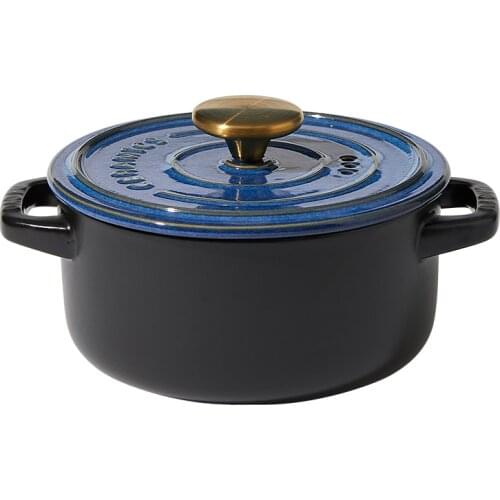 Casserole Household Porridge Soup Special Thermal Pot Double Ears with Lid Ceramic Saucepan Open Fire Heat Insulation Large
