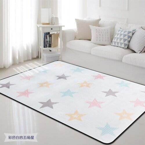 Nordic Stars Carpet for Living Room Bedroom Home Decor Anti-Slip floor mat thick Soft Plush Crawl Mats Coffee Table Area rug