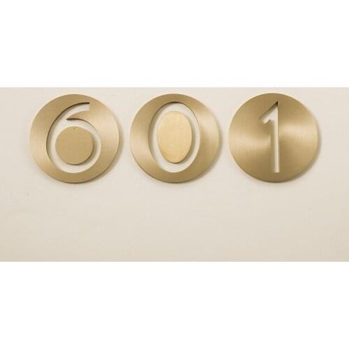 Brass original design Nordic door sign creative simple round digital decoration house number