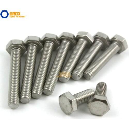 M4 316 Stainless Steel Hexagon Head Bolt Set Screw Marine Grade