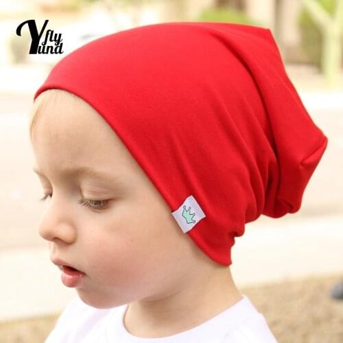 Yundfly Soft Comfortable Knitting Cotton Children Hats Toddler Solid Color Tide Hip Hop Caps Baby Headwear Clothing Decoration