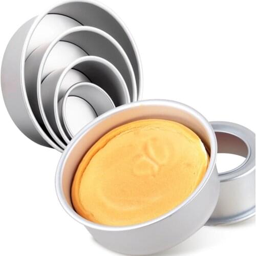 5 Pack Easy Remove Mini Cake Pan Cupcake Pudding Chocolate Baking Mould 2inch Aluminum Alloy Round Pan Confectionery tools