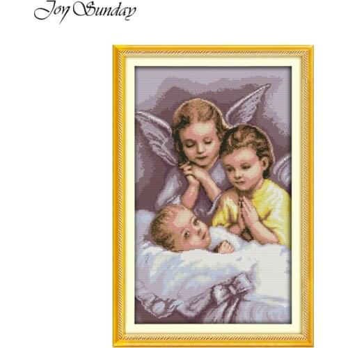 Printed Cross Stitch Kits DMC Embroidery Floss 11CT 14CT Angels Prayer Patterns Cotton Thread Painting DIY Handmake Needlework