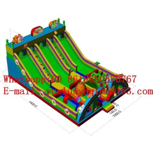 Factory direct inflatable castle, inflatable slide, inflatable pool slide, Inflatable disorder course BYS555