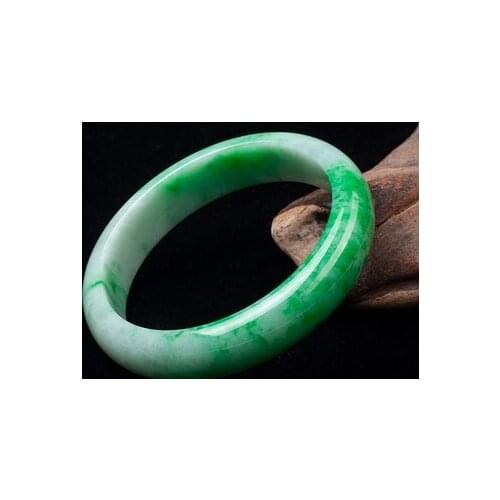 Natural Burmese Jadeite Light Green 54-64mm Bracelet Elegant Princess Jewelry, Best Gift for Mother and Girlfriend